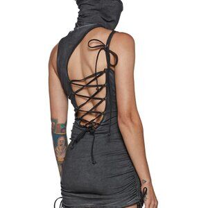 nwt: backless lace up dress